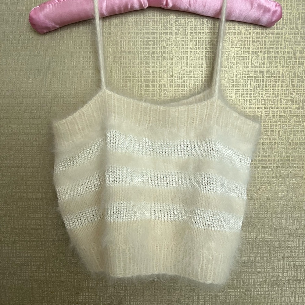Cream Knit Crop Top